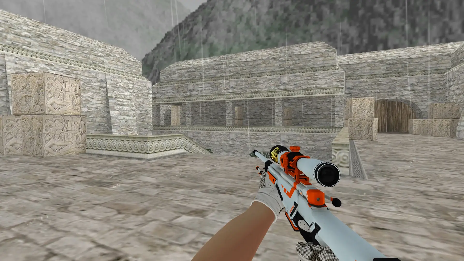 AWP: King Snake Driver Gloves — de_aztec (first person)