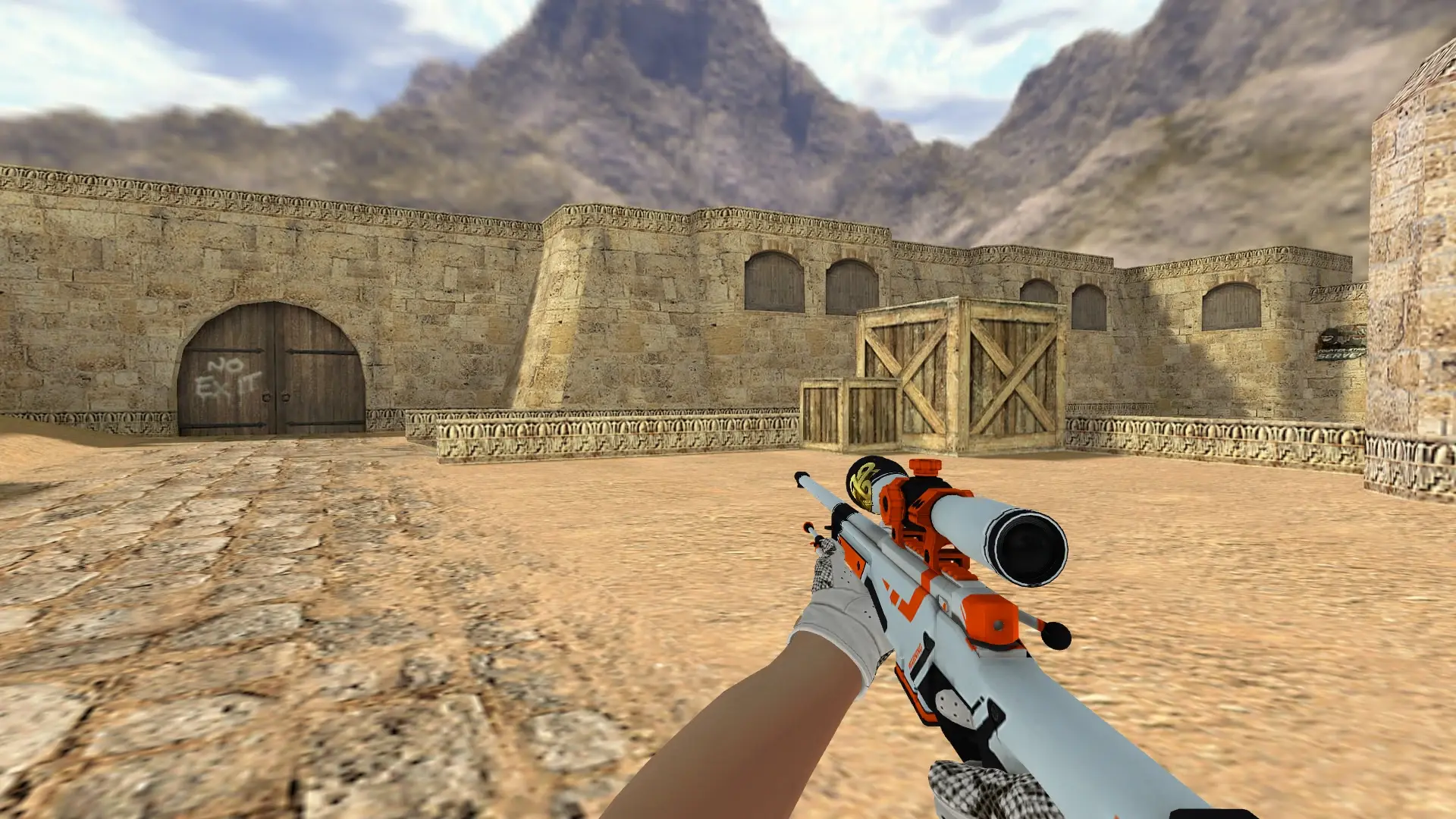 AWP: King Snake Driver Gloves — de_dust2 (first person)
