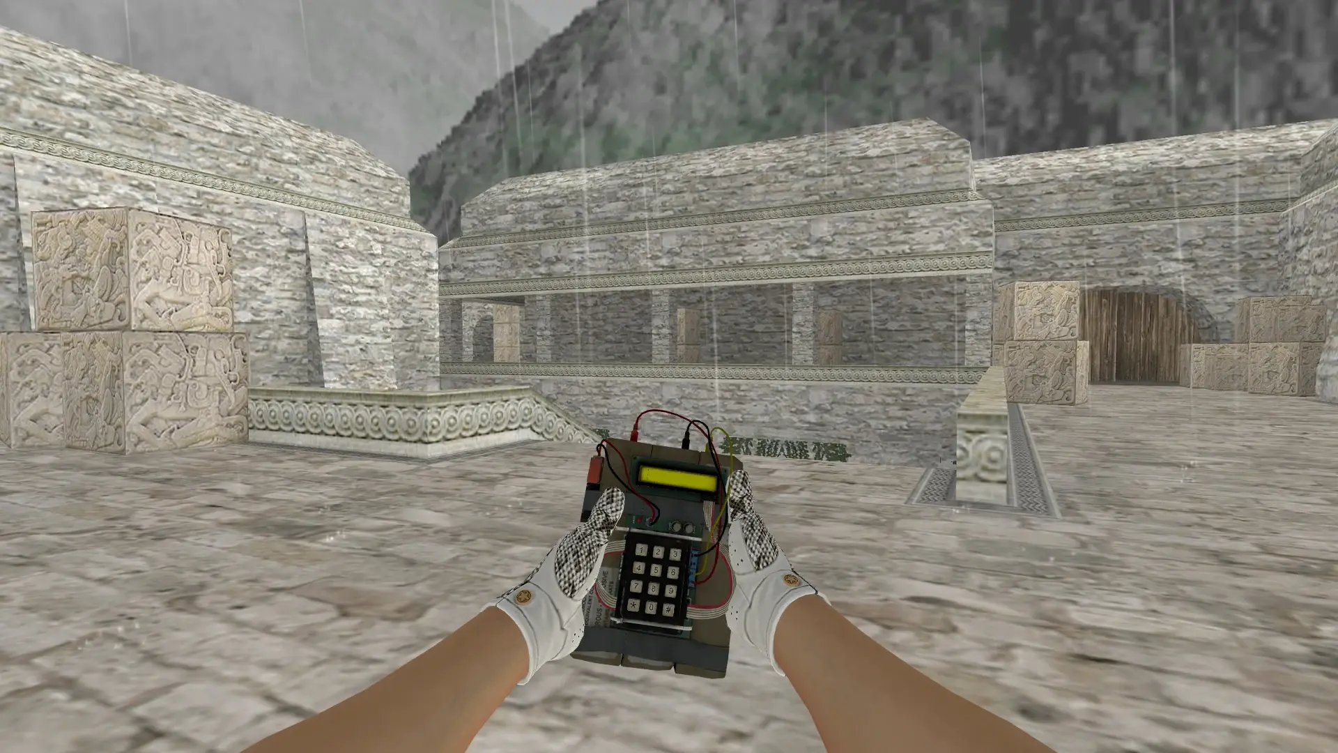 C4: King Snake Driver Gloves — de_aztec (first person)