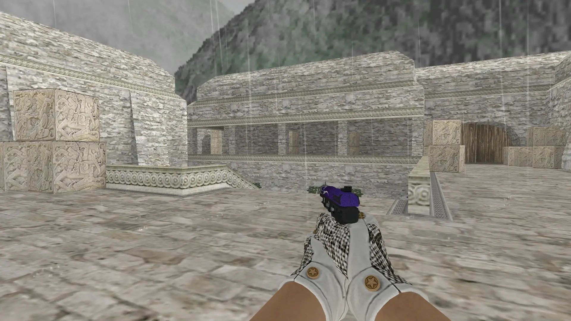 Five-SeveN: King Snake Driver Gloves — de_aztec (first person)