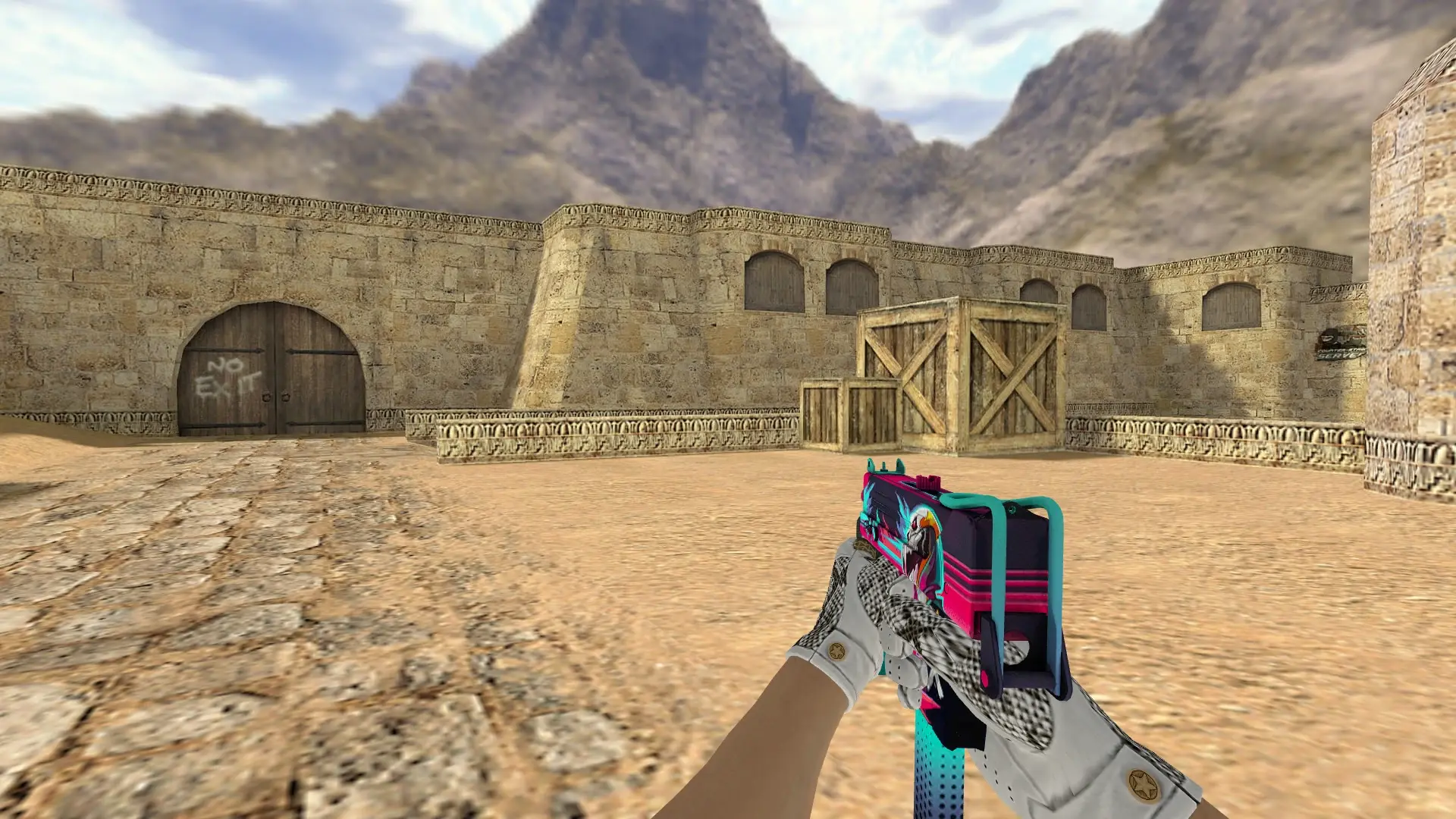 MAC-10: King Snake Driver Gloves — de_dust2 (first person)