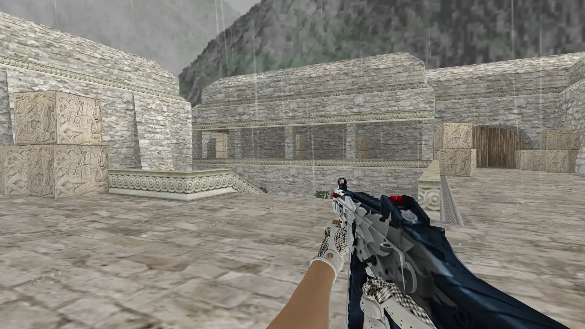 UMP-45: King Snake Driver Gloves — de_aztec (first person)