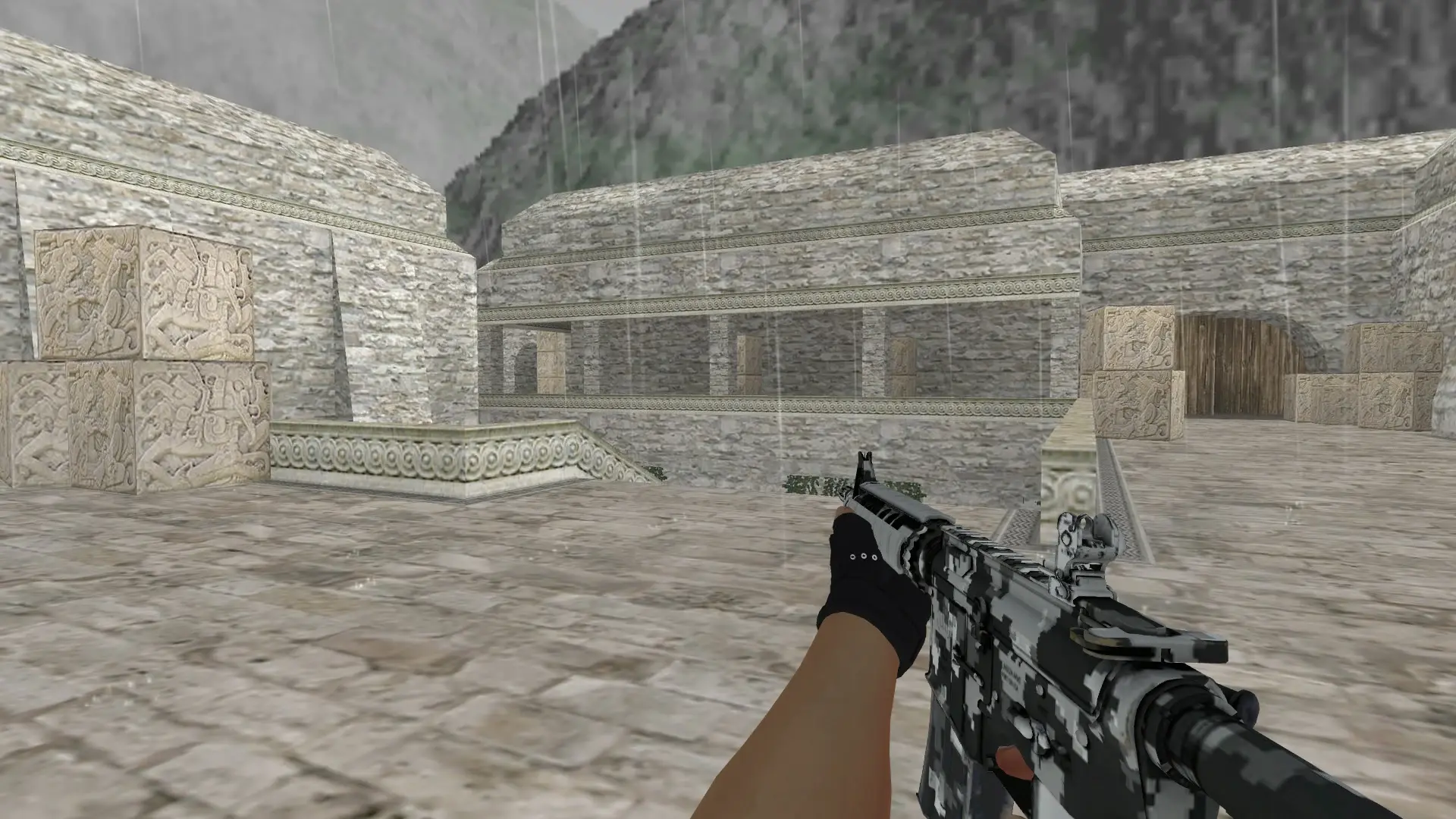 M4A1: B&W Inventory — de_aztec (first person)