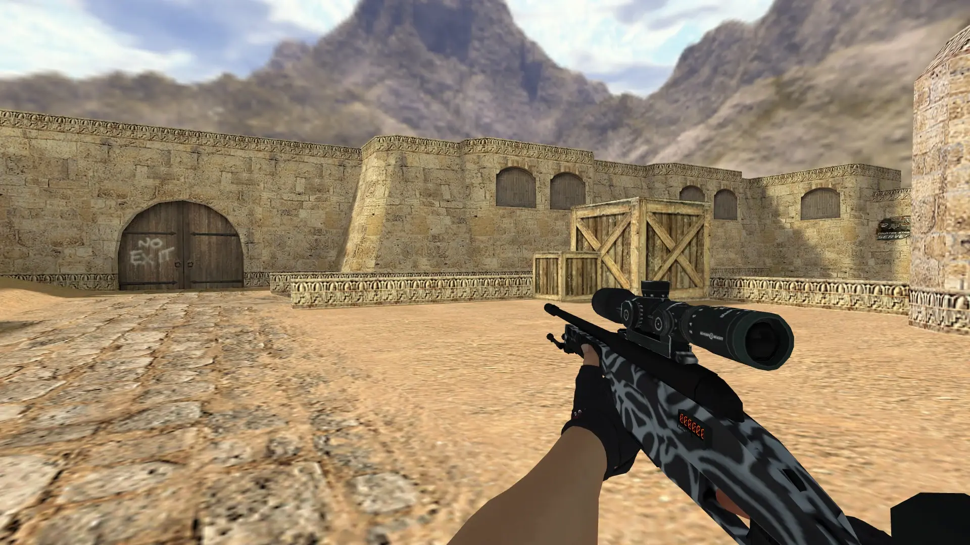 Scout: B&W Inventory — de_dust2 (first person)