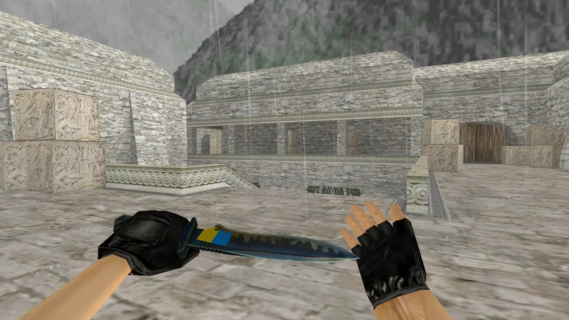 Knife: Ukrainian Patriot — de_aztec (first person)