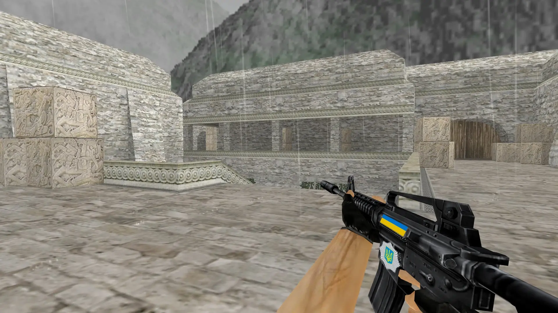 M4A1: Ukrainian Patriot — de_aztec (first person)