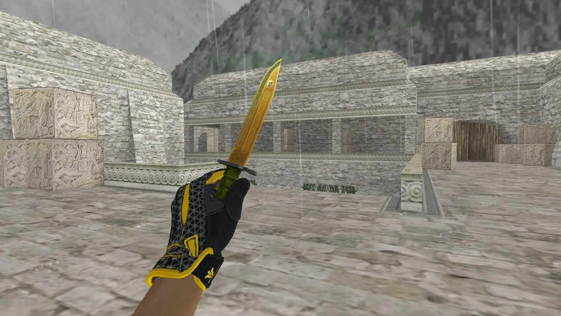 Bayonet Lore — Sport Gloves Omega Pack — de_aztec (first person)