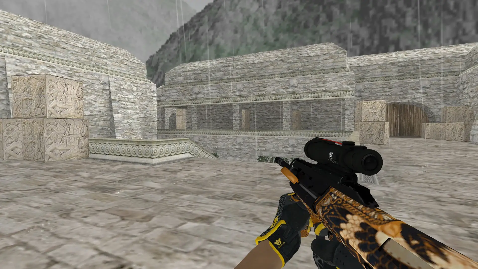 AUG — Sport Gloves Omega Pack — de_aztec (first person)