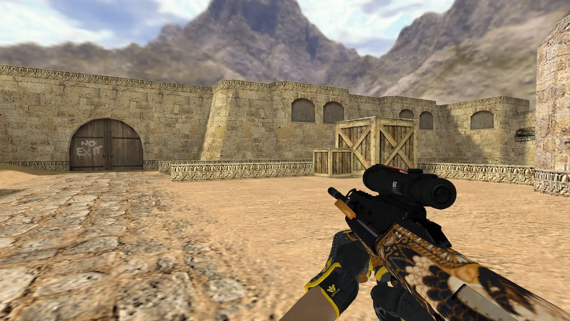 AUG — Sport Gloves Omega Pack — de_dust2 (first person)