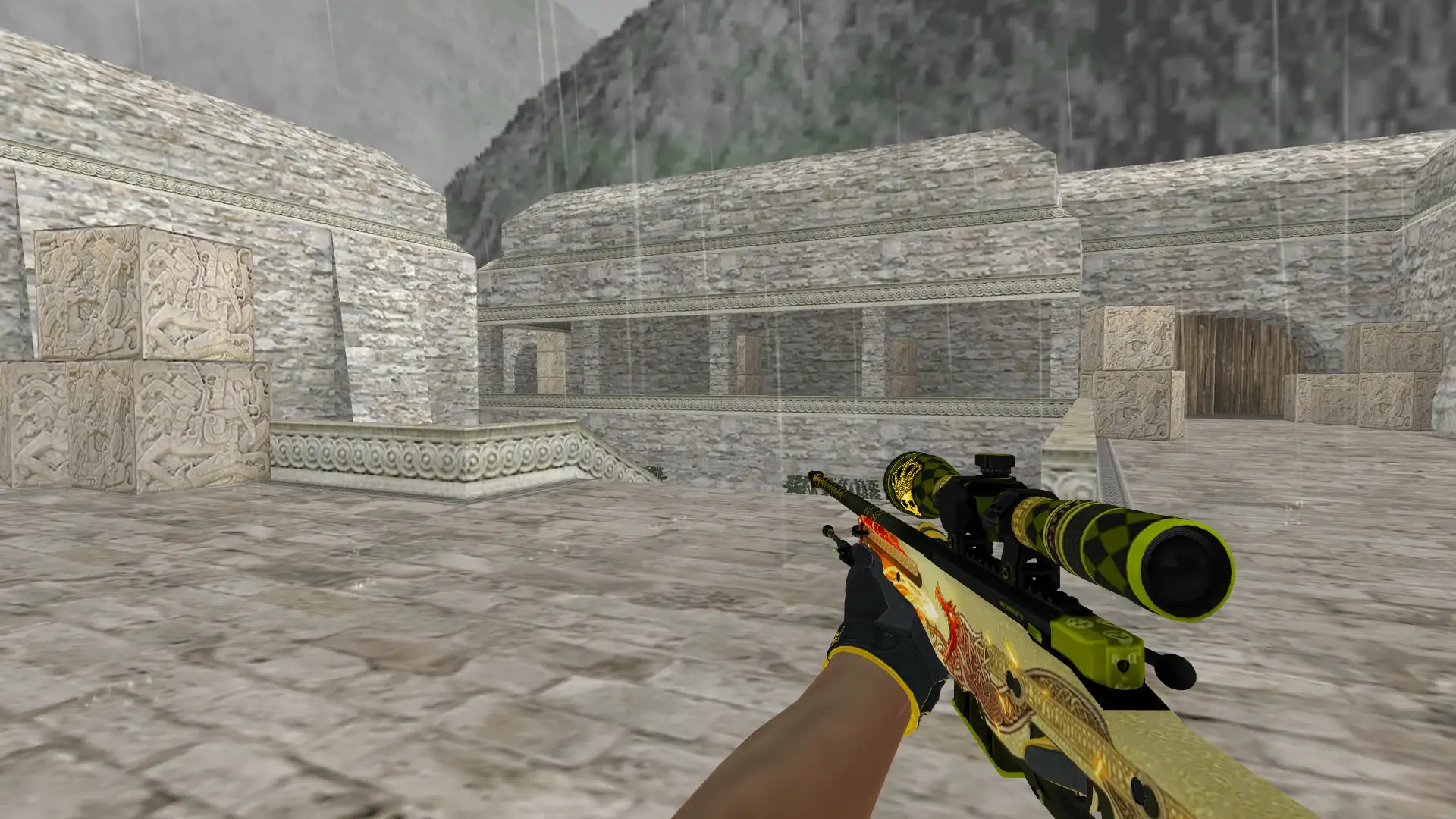 AWP — Sport Gloves Omega Pack — de_aztec (first person)