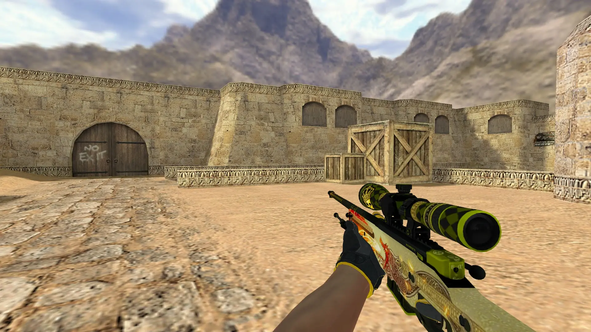 AWP — Sport Gloves Omega Pack — de_dust2 (first person)