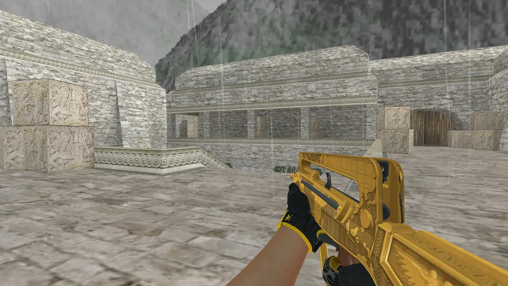 FAMAS — Sport Gloves Omega Pack — de_aztec (first person)