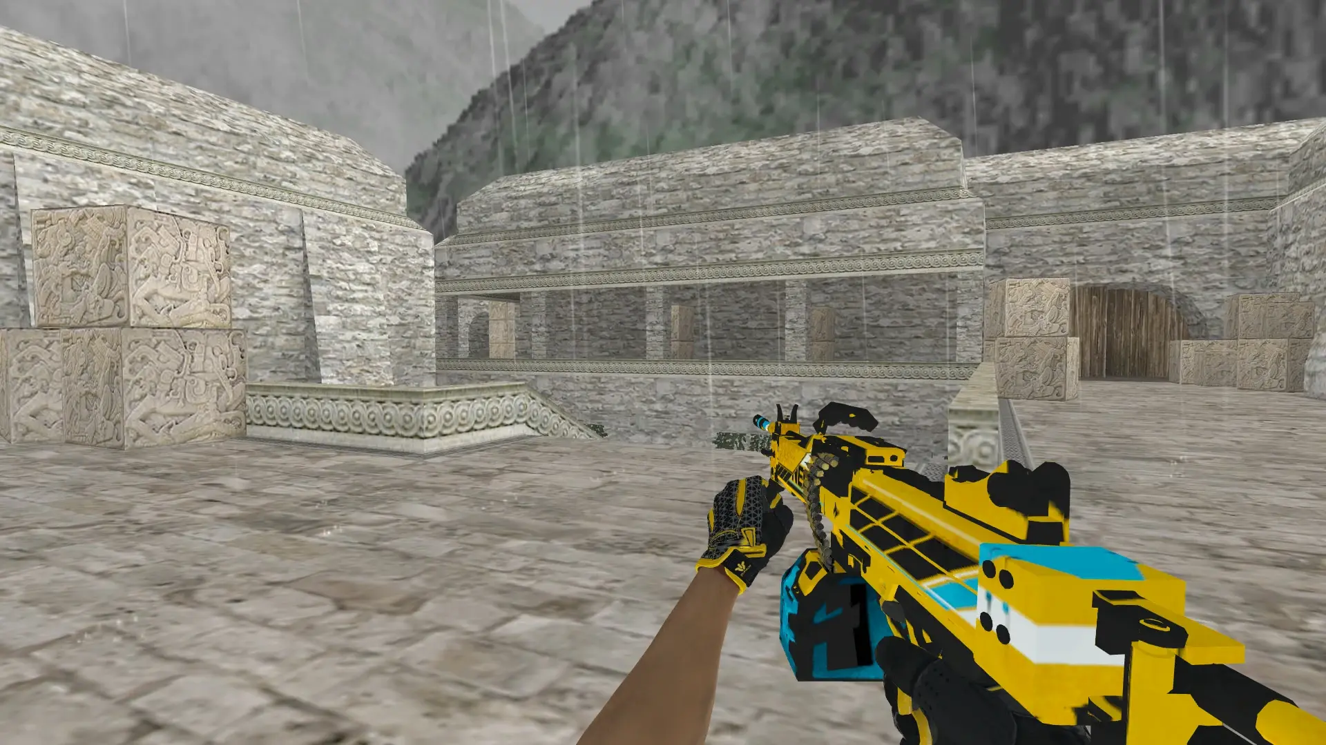 M249 — Sport Gloves Omega Pack — de_aztec (first person)