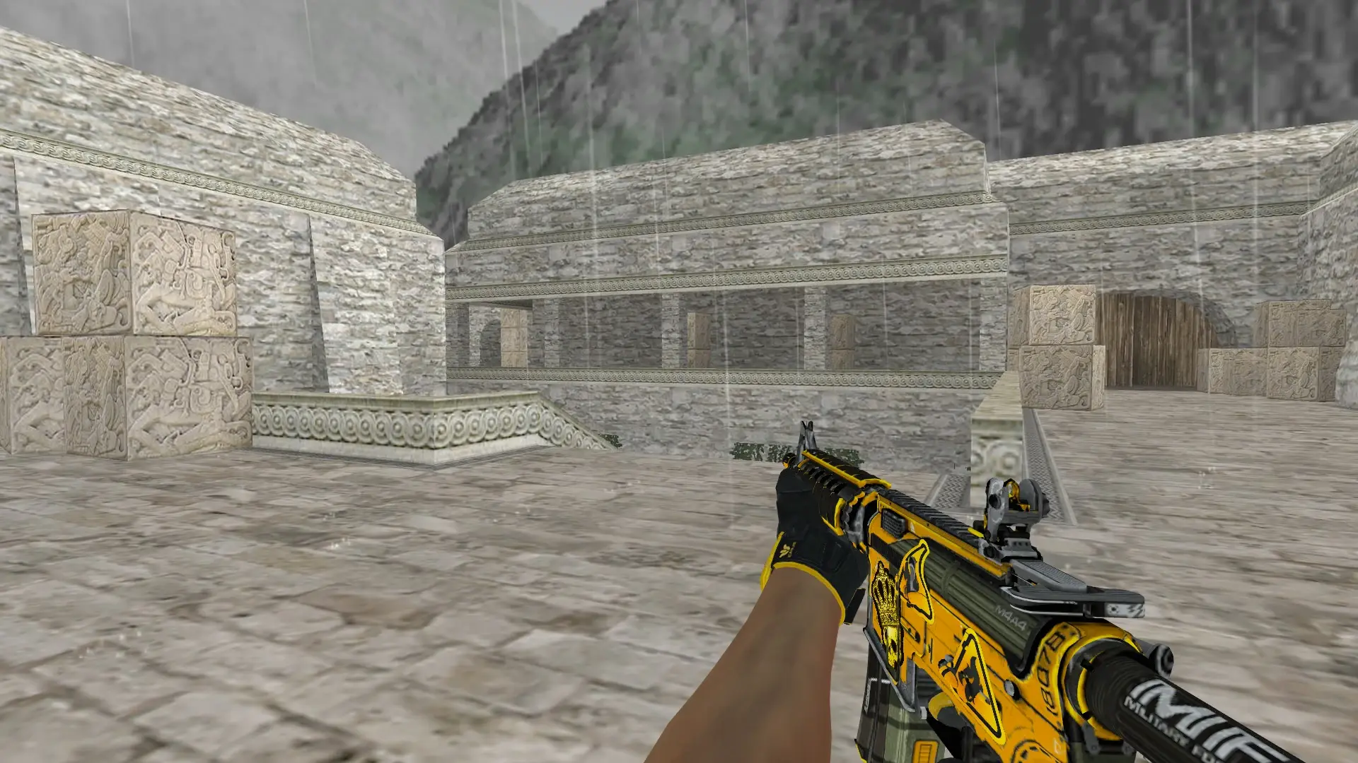 M4A1 — Sport Gloves Omega Pack — de_aztec (first person)