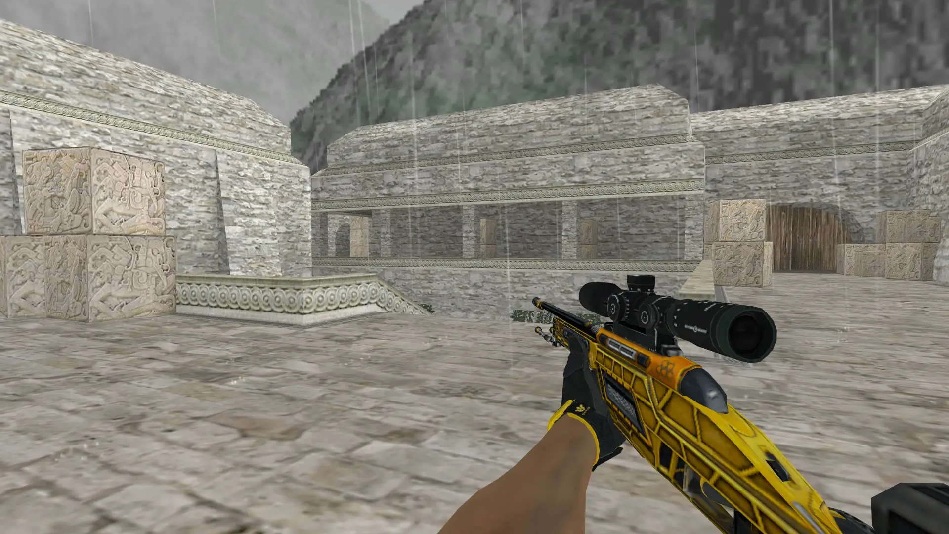 Scout — Sport Gloves Omega Pack — de_aztec (first person)