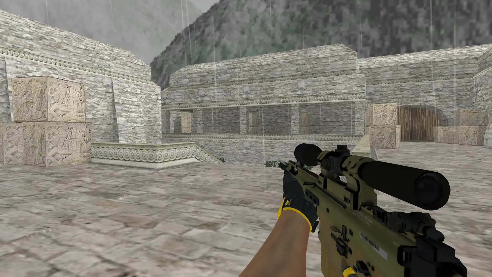 SG550 — Sport Gloves Omega Pack — de_aztec (first person)