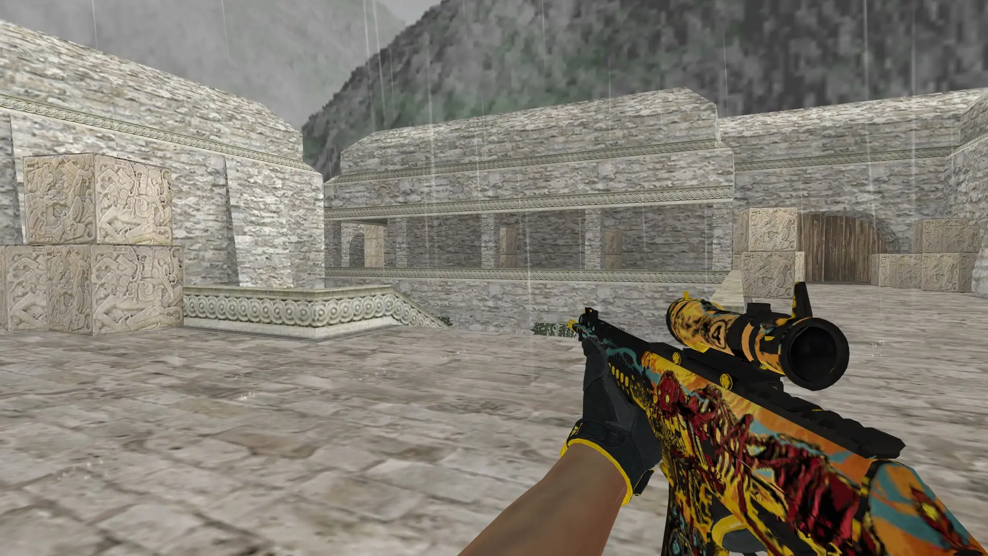 SG552 — Sport Gloves Omega Pack — de_aztec (first person)