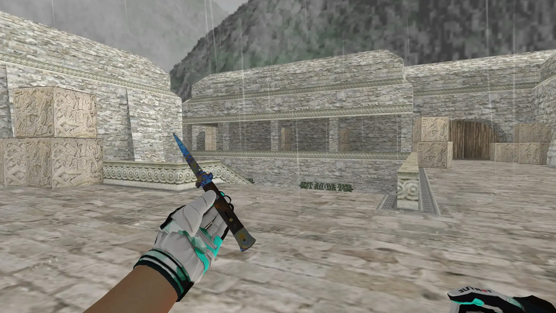 Stiletto Case Handened — Moto Gloves Spearmint Pack — de_aztec (first person)