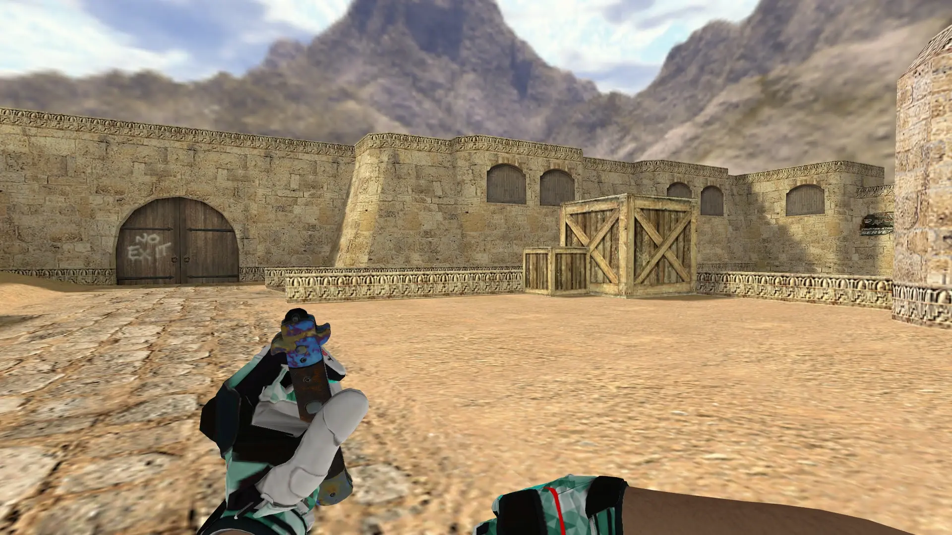 Stiletto Case Handened — Moto Gloves Spearmint Pack — de_dust2 (first person)