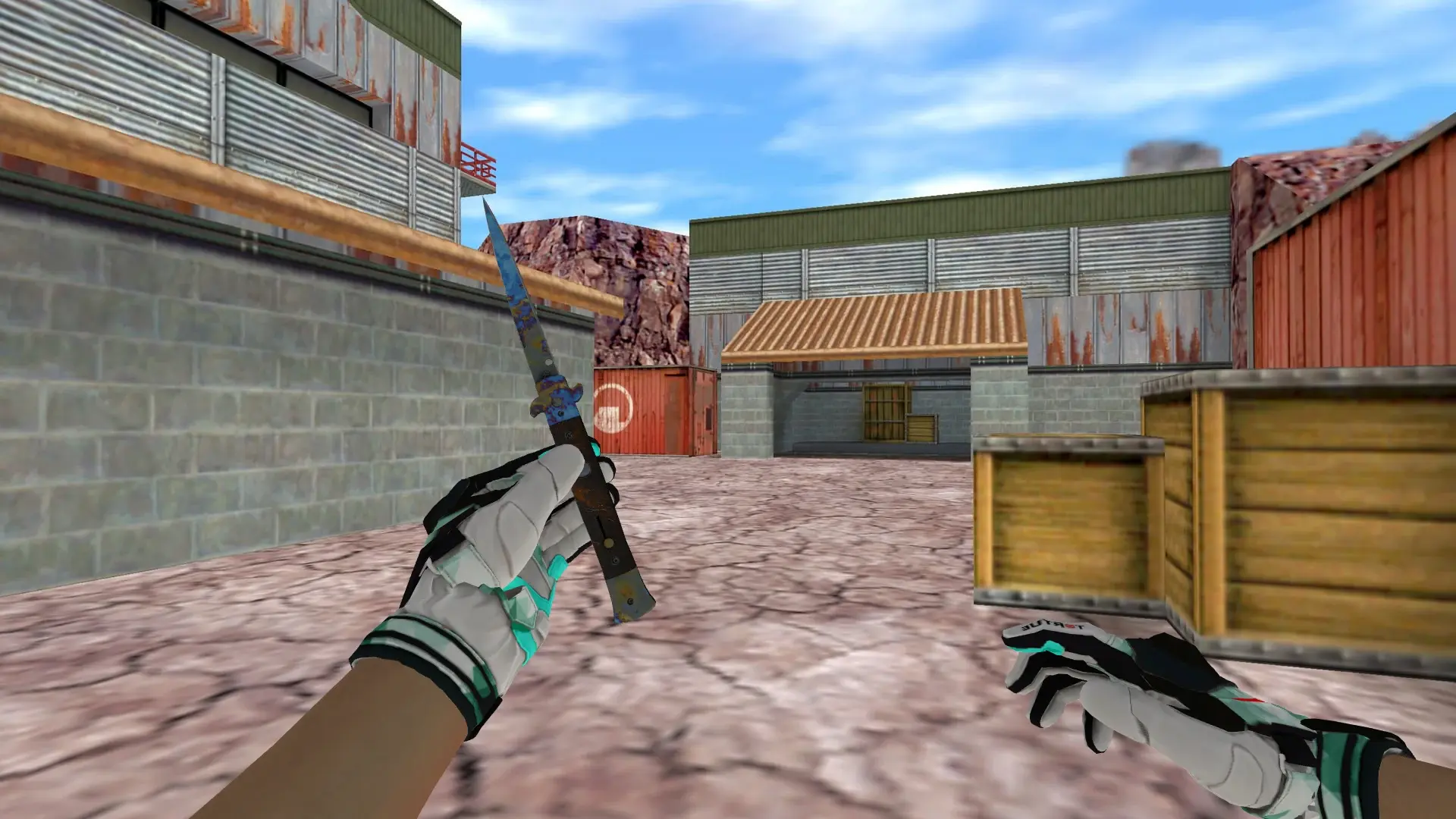 Stiletto Case Handened — Moto Gloves Spearmint Pack — de_nuke (first person)