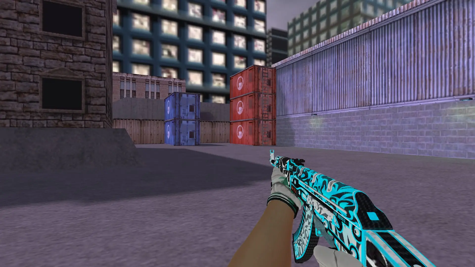 AK-47 — Moto Gloves Spearmint Pack — cs_assault (first person)