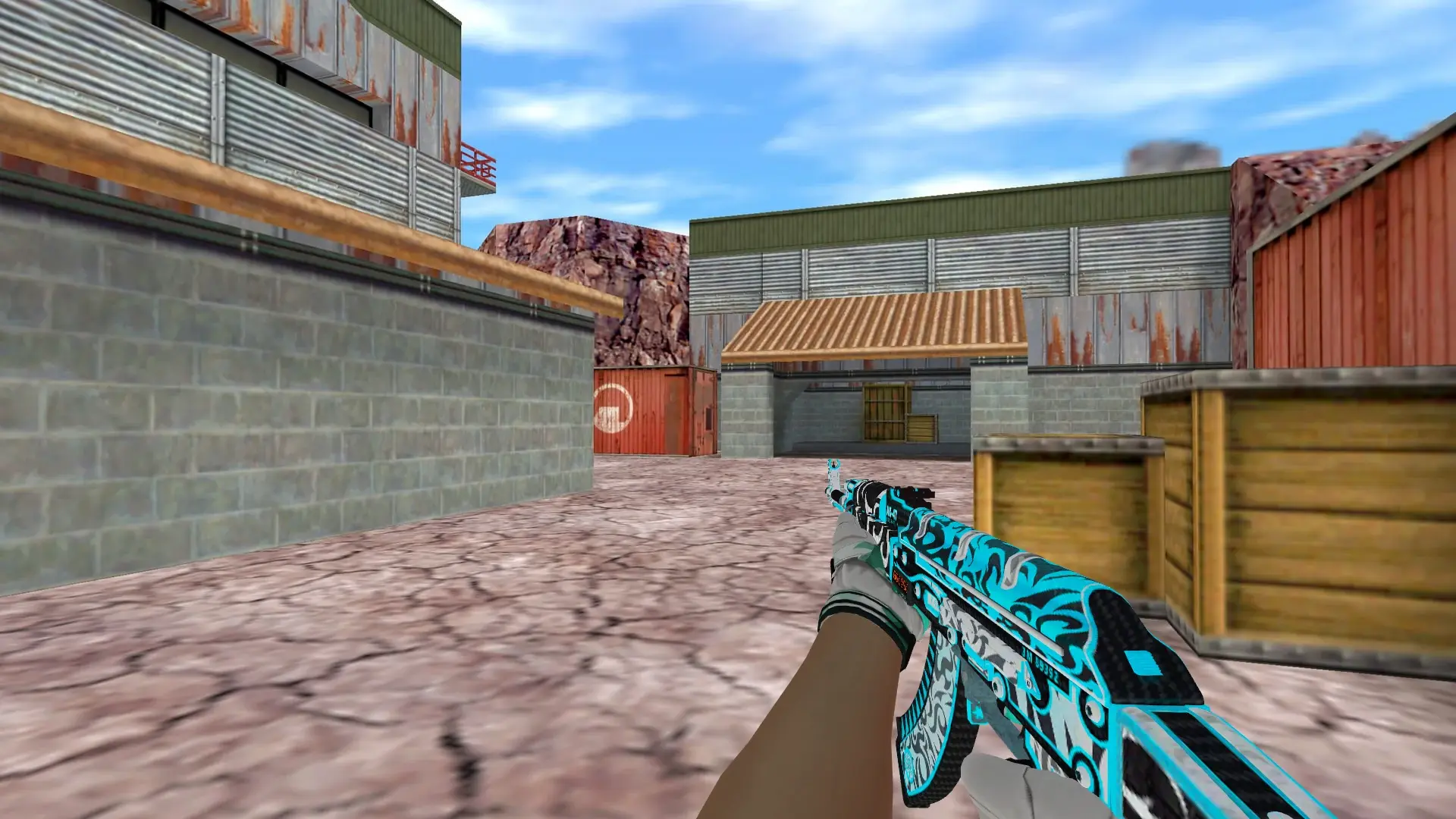 AK-47 — Moto Gloves Spearmint Pack — de_nuke (first person)