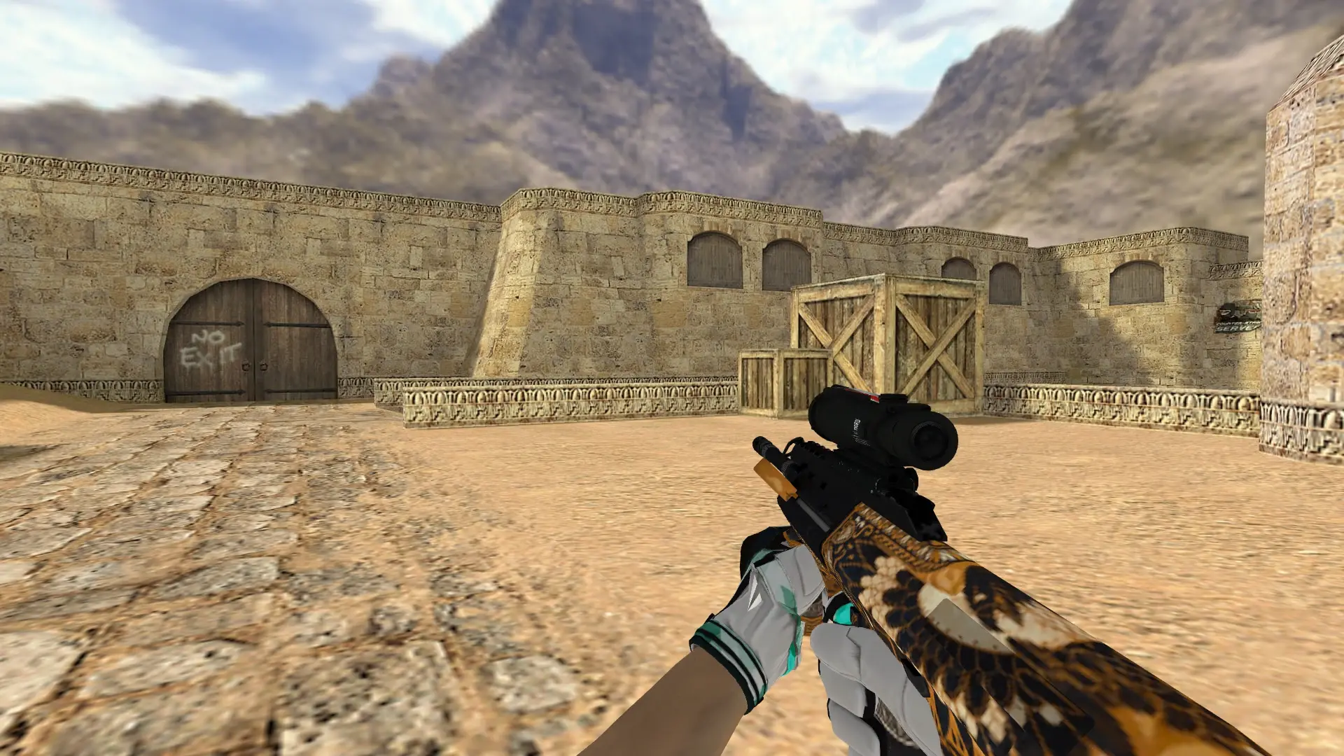 AUG — Moto Gloves Spearmint Pack — de_dust2 (first person)