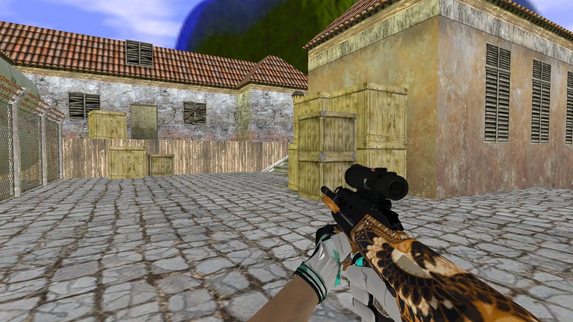 AUG — Moto Gloves Spearmint Pack — de_inferno (first person)