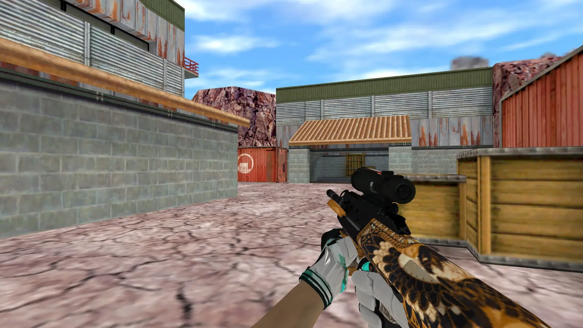 AUG — Moto Gloves Spearmint Pack — de_nuke (first person)