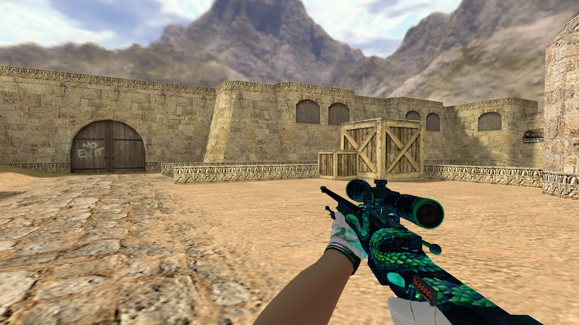 AWP — Moto Gloves Spearmint Pack — de_dust2 (first person)