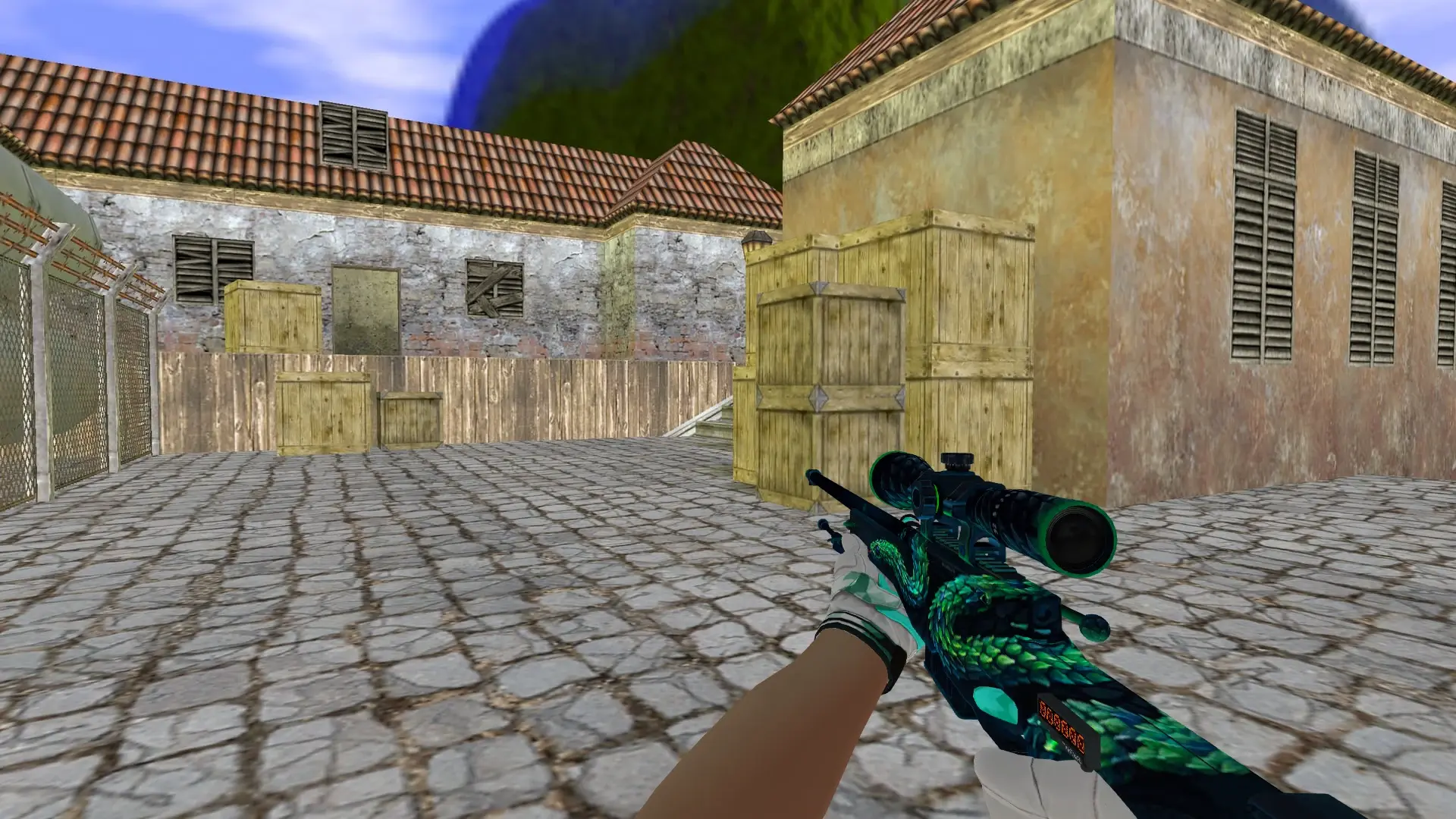 AWP — Moto Gloves Spearmint Pack — de_inferno (first person)