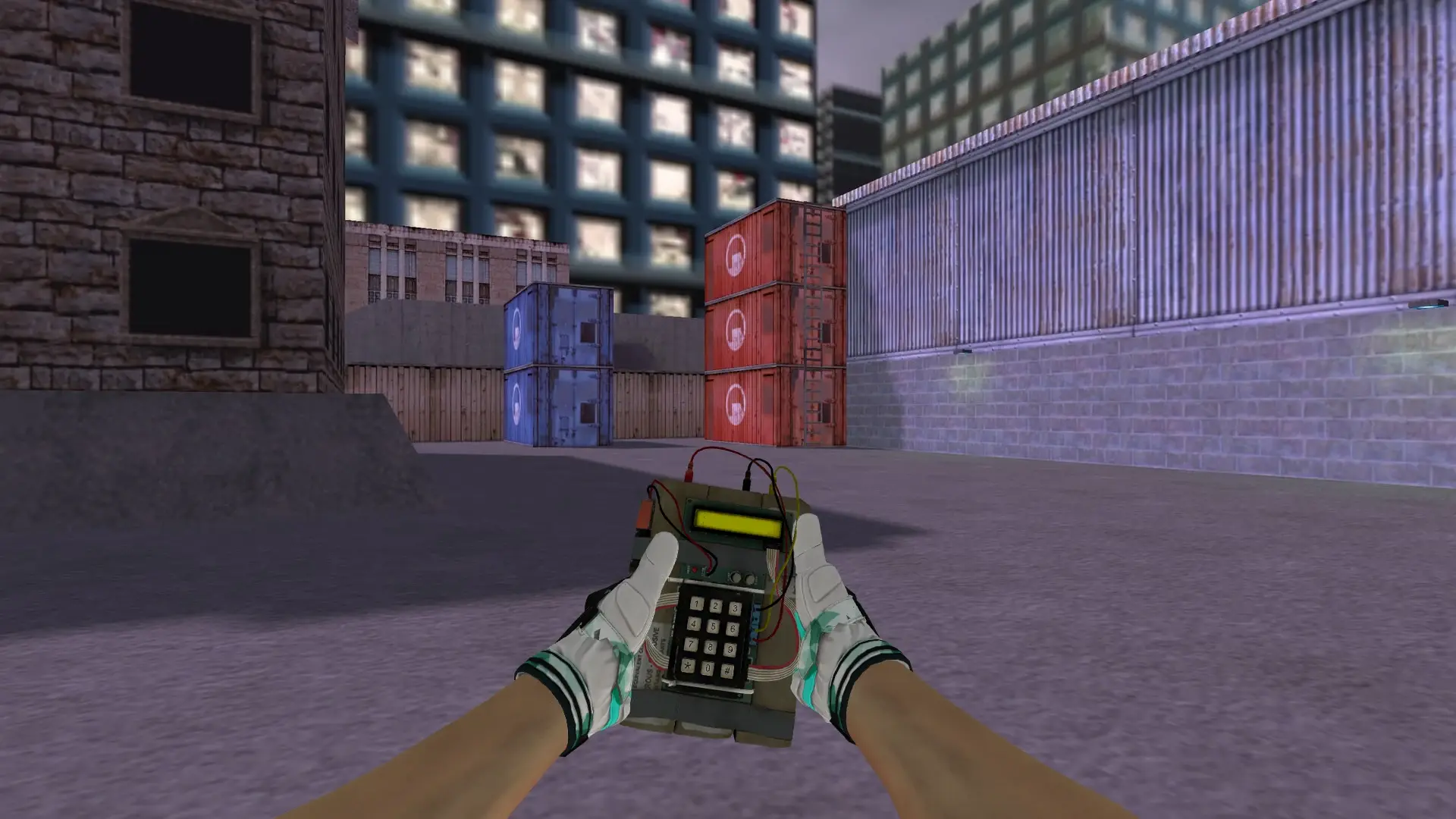 C4 — Moto Gloves Spearmint Pack — cs_assault (first person)