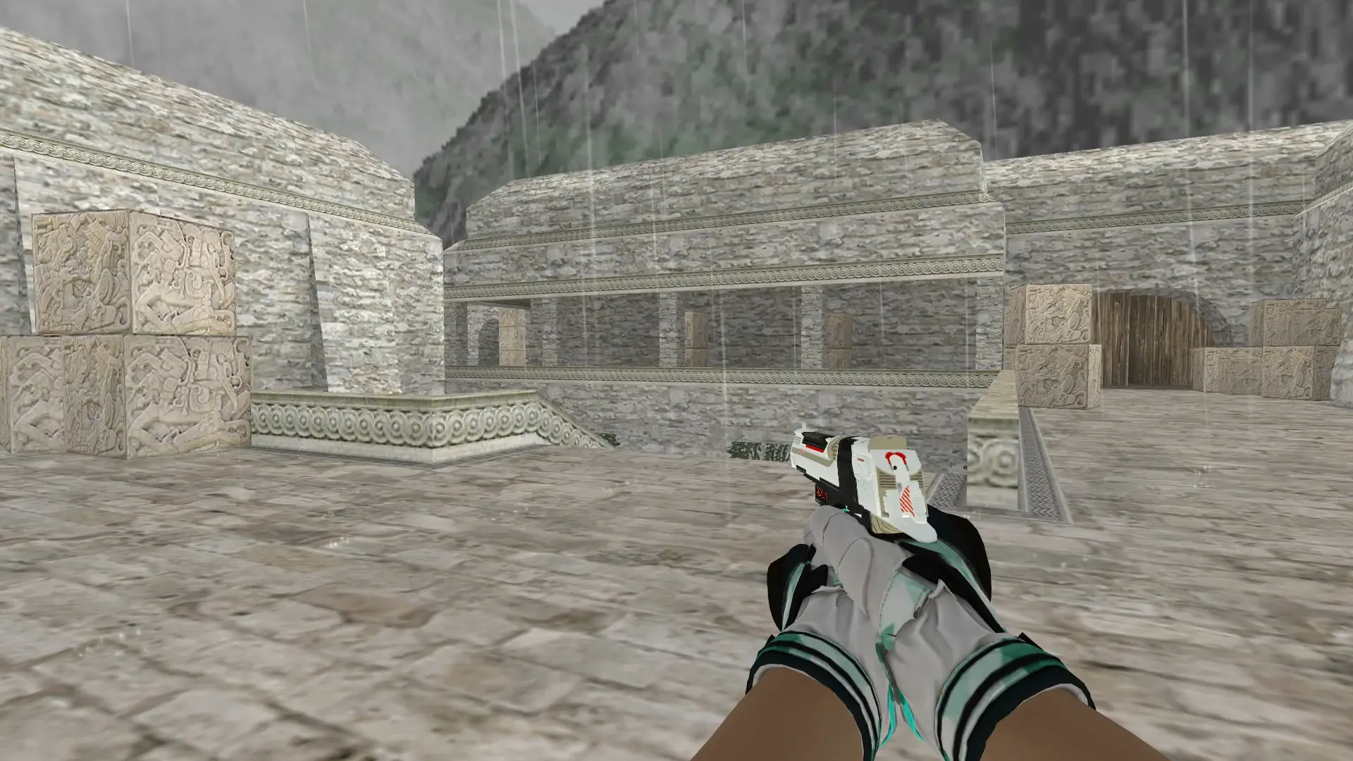 Desert Eagle — Moto Gloves Spearmint Pack — de_aztec (first person)