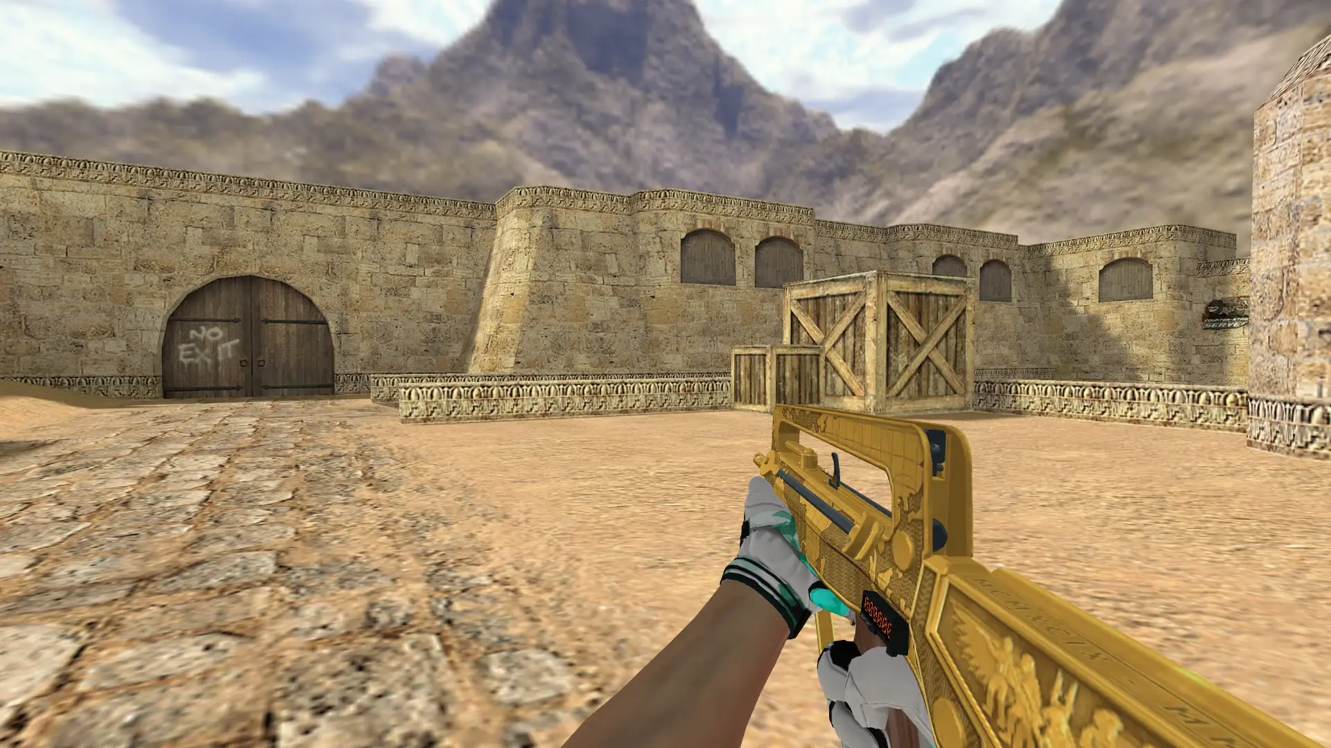 FAMAS — Moto Gloves Spearmint Pack — de_dust2 (first person)
