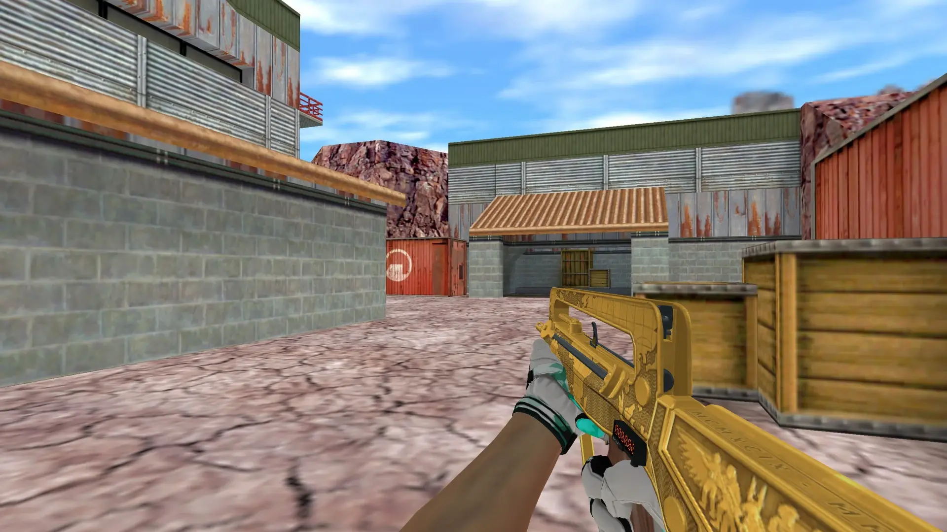 FAMAS — Moto Gloves Spearmint Pack — de_nuke (first person)