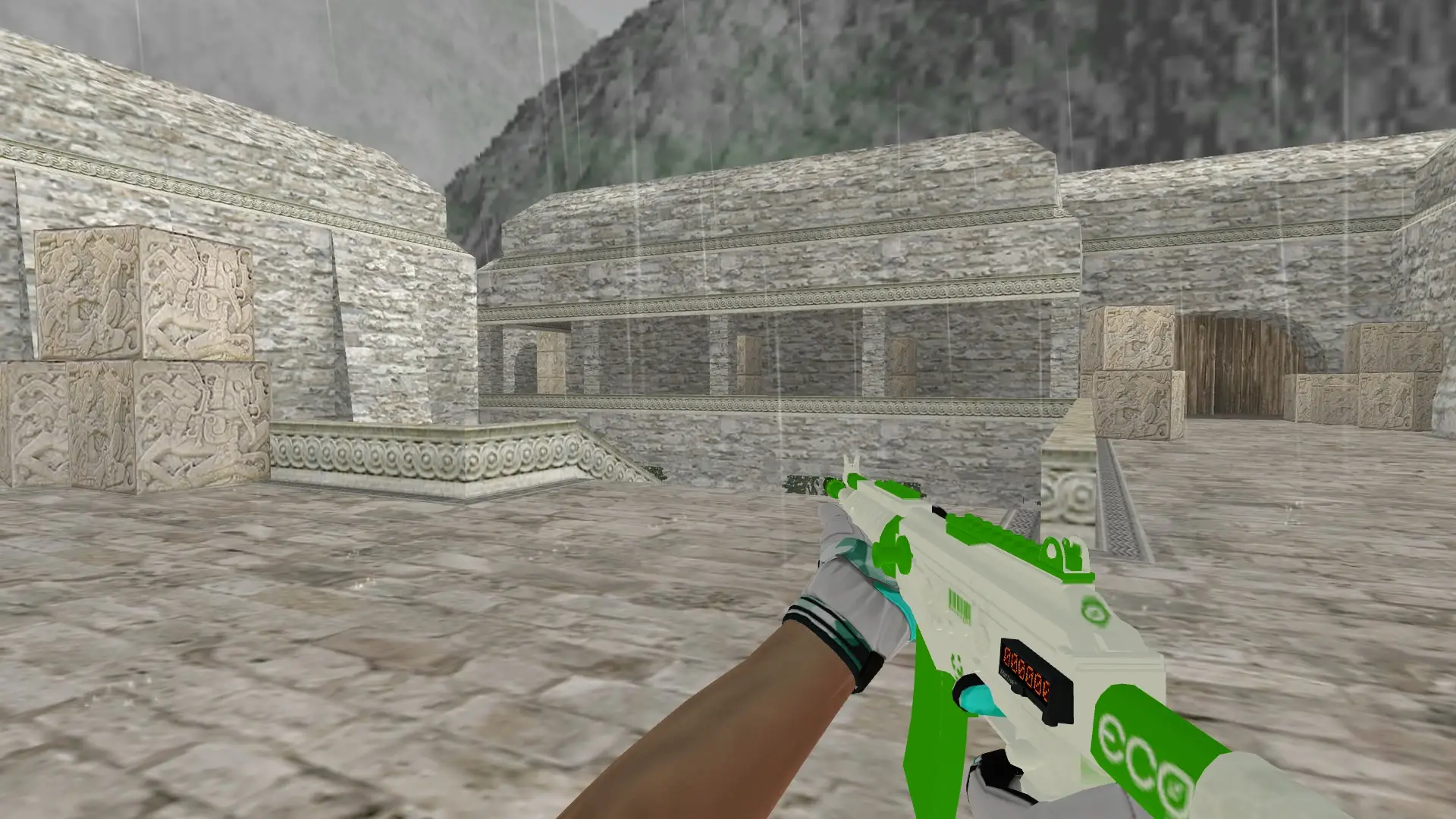 Galil AR — Moto Gloves Spearmint Pack — de_aztec (first person)