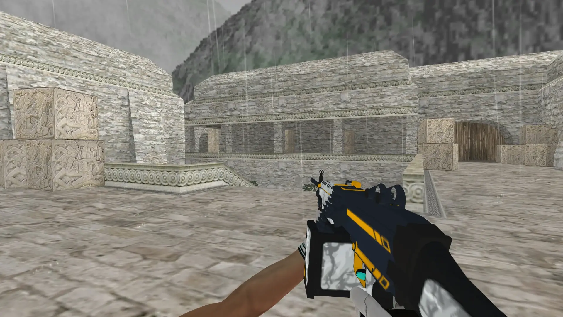 M249 — Moto Gloves Spearmint Pack — de_aztec (first person)