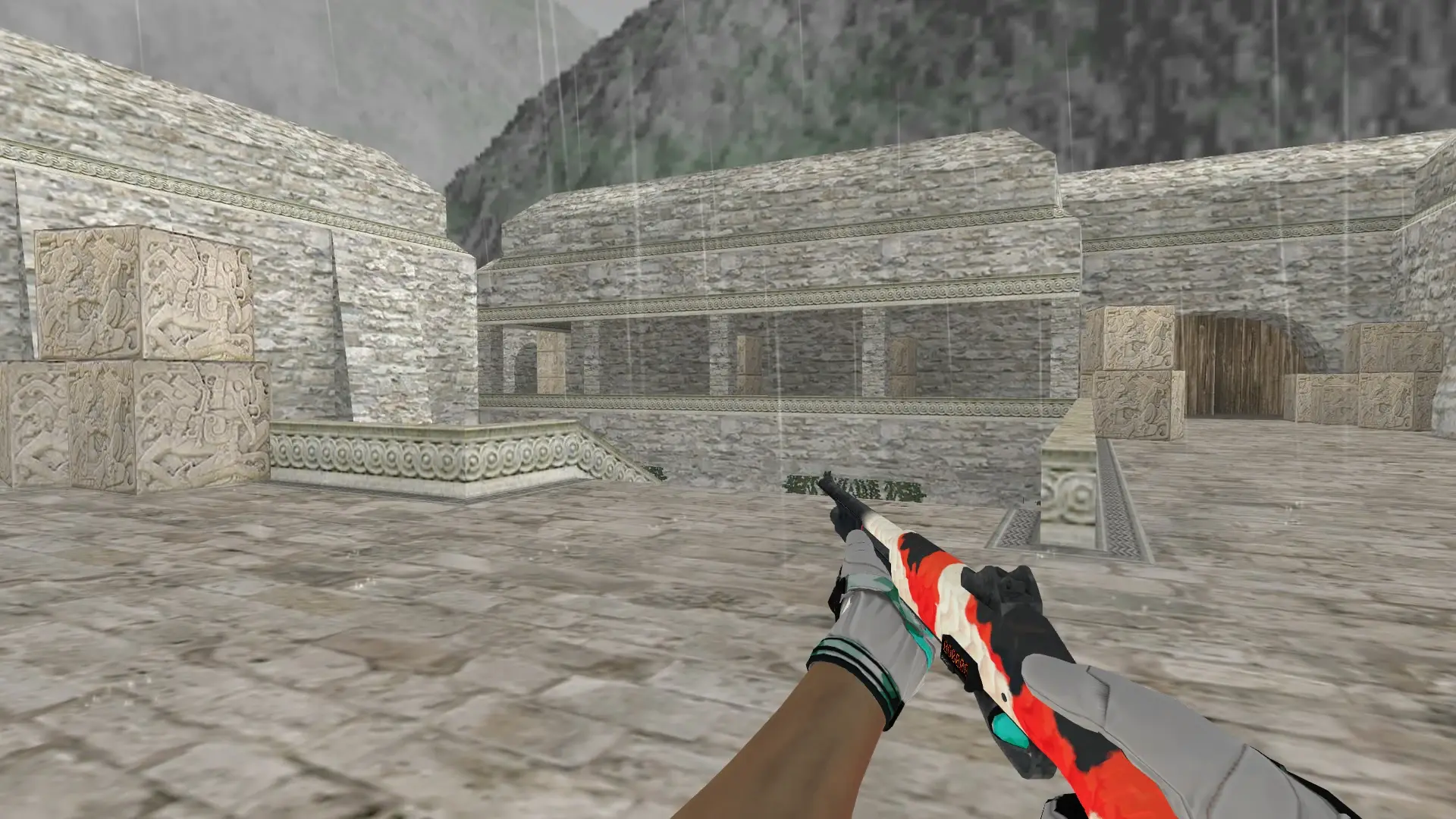 M3 — Moto Gloves Spearmint Pack — de_aztec (first person)