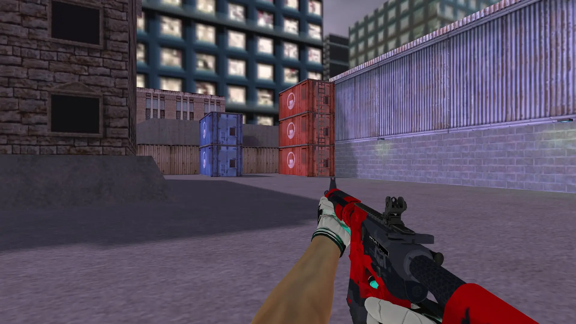M4A1 — Moto Gloves Spearmint Pack — cs_assault (first person)