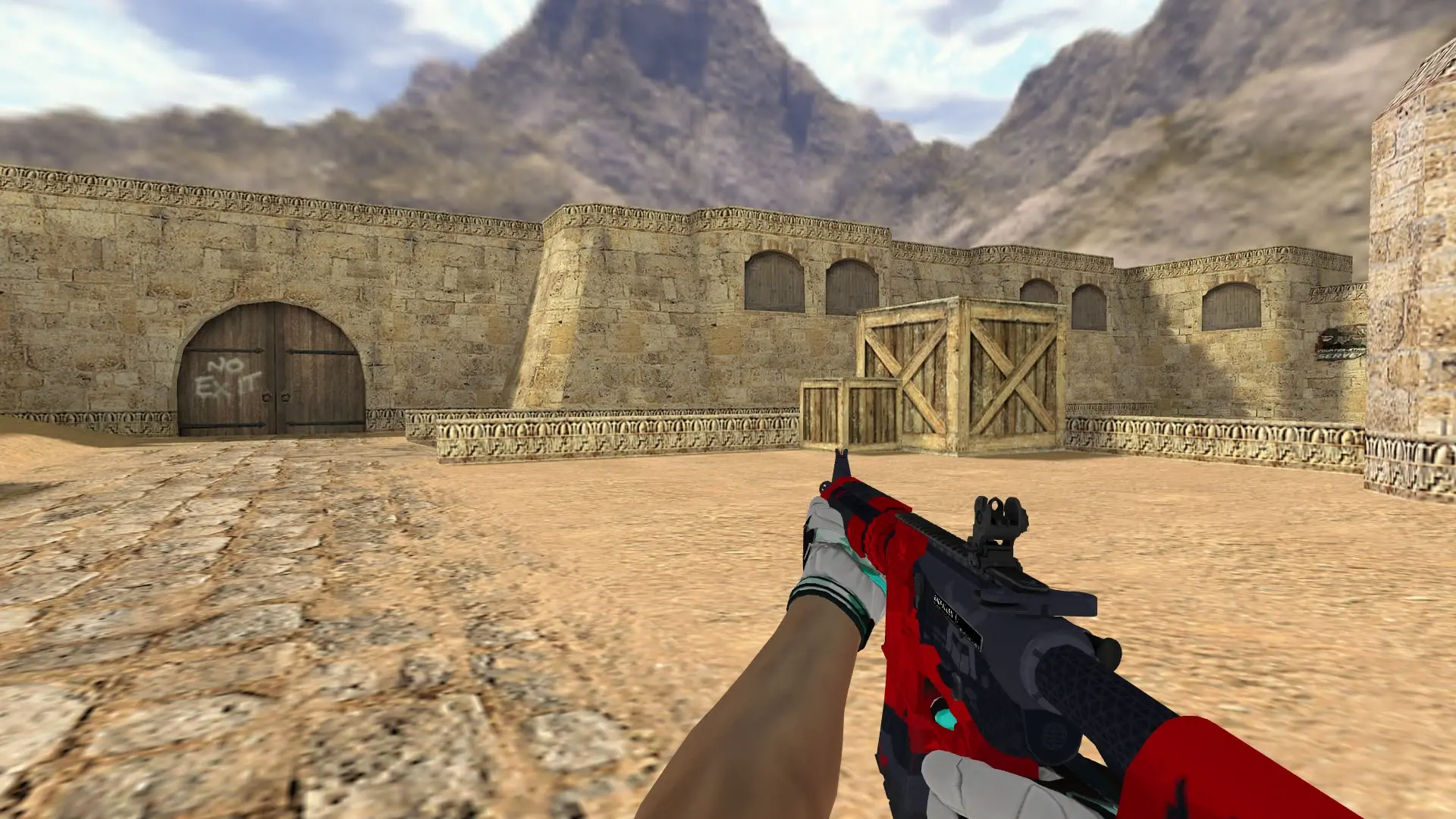 M4A1 — Moto Gloves Spearmint Pack — de_dust2 (first person)