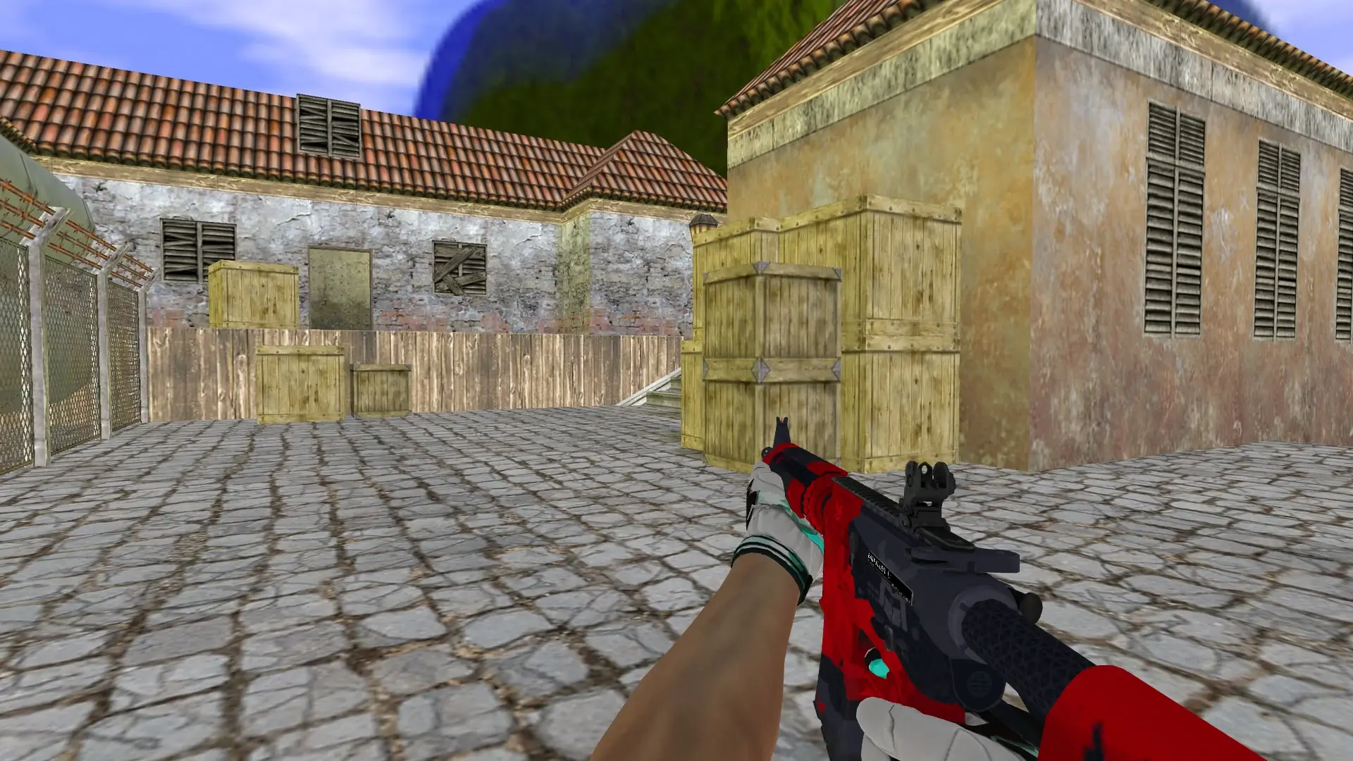 M4A1 — Moto Gloves Spearmint Pack — de_inferno (first person)