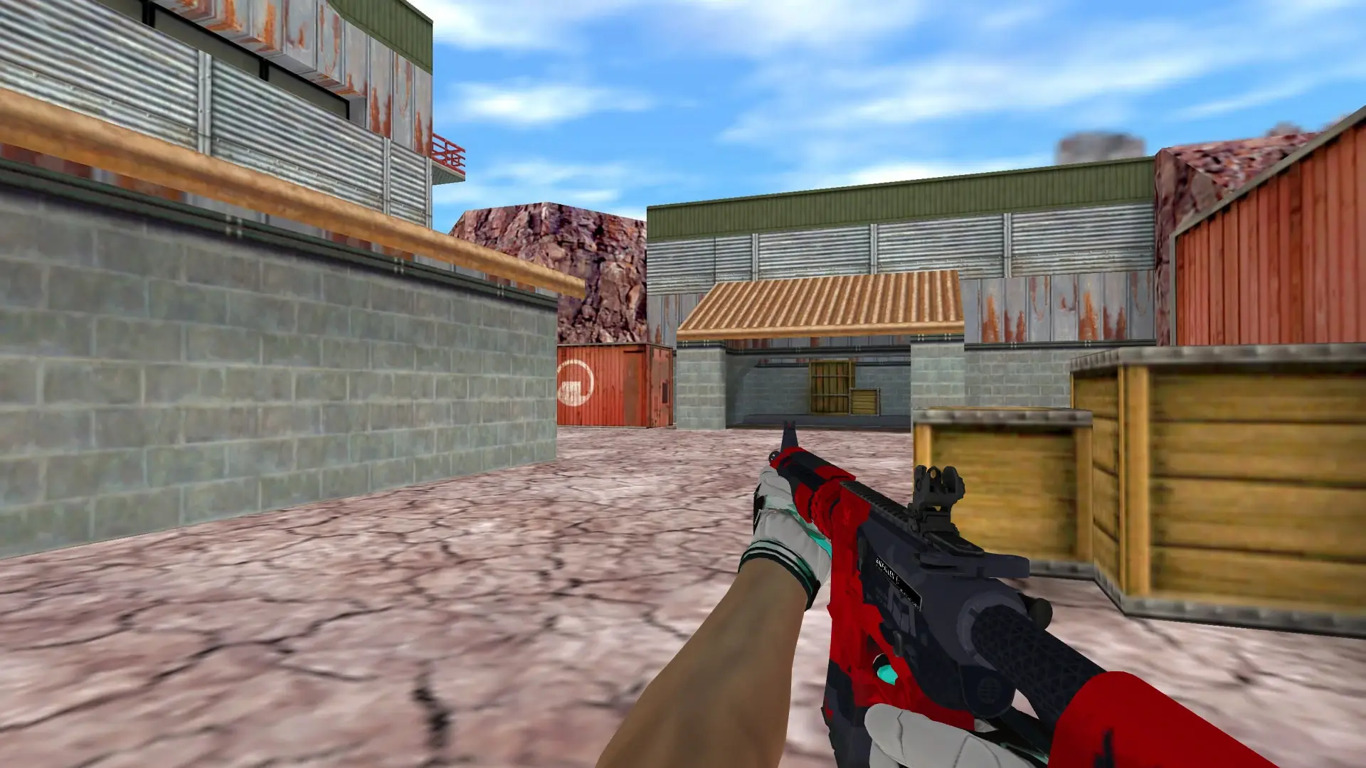 M4A1 — Moto Gloves Spearmint Pack — de_nuke (first person)