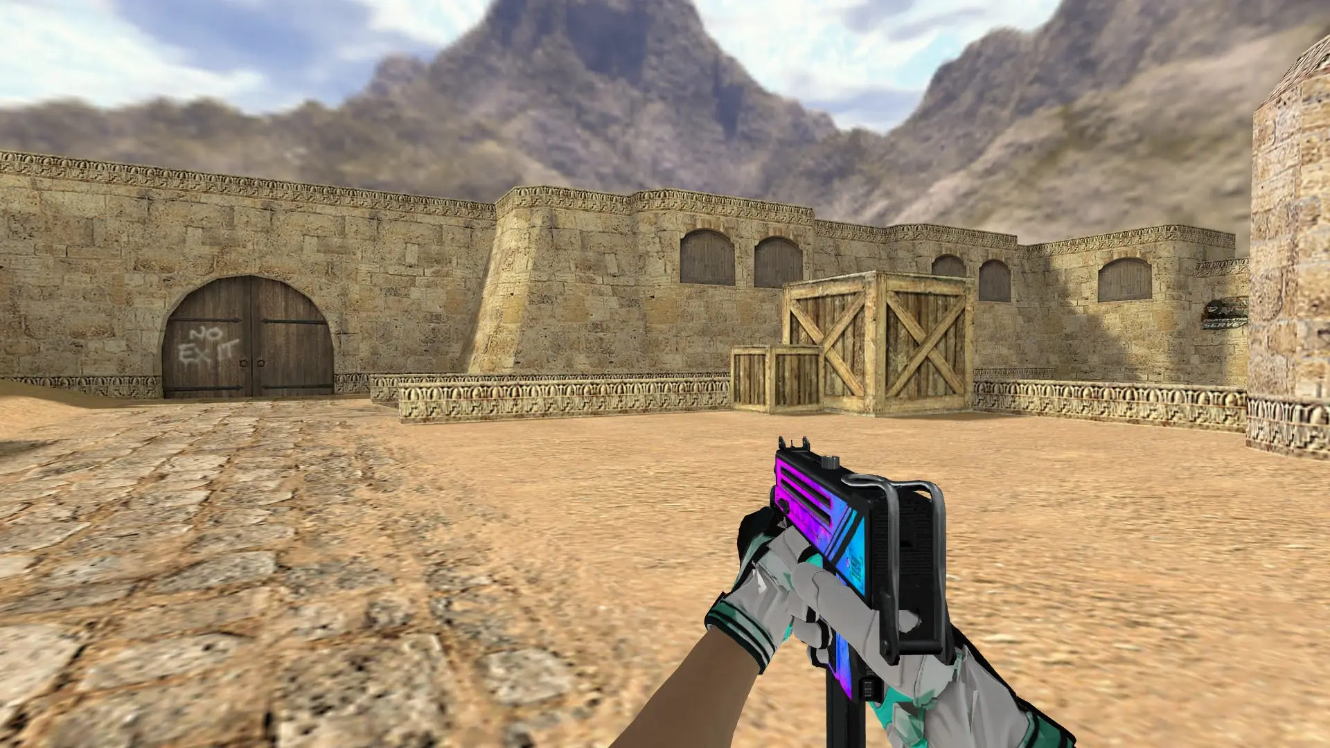 MAC-10 — Moto Gloves Spearmint Pack — de_dust2 (first person)