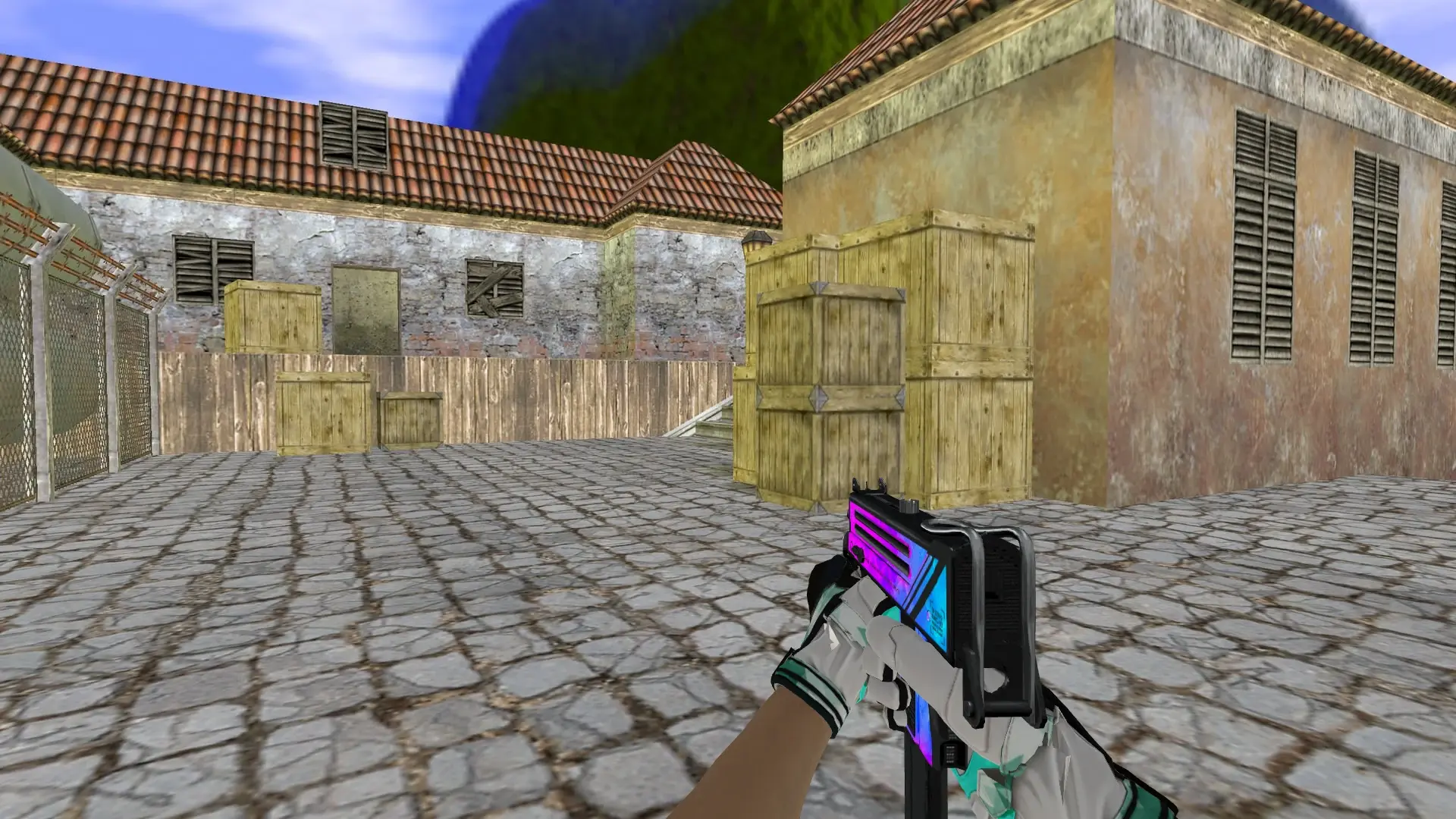 MAC-10 — Moto Gloves Spearmint Pack — de_inferno (first person)