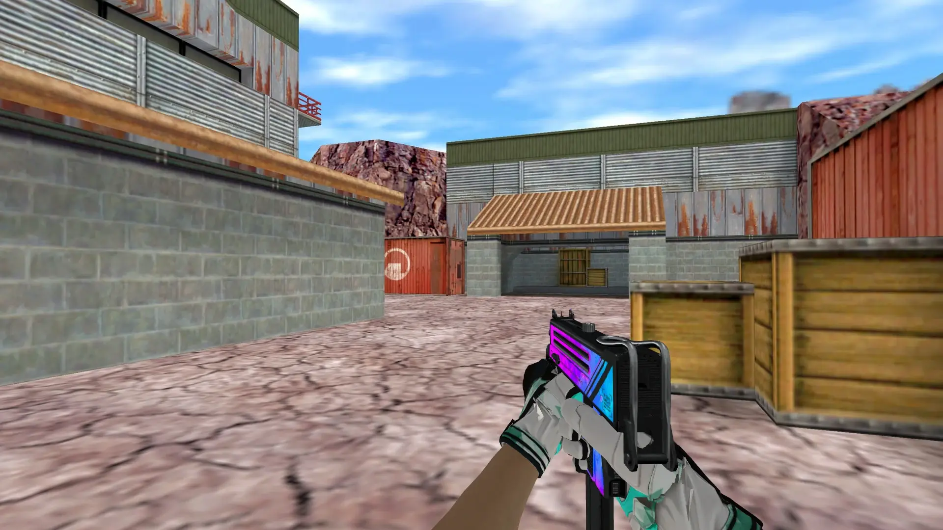 MAC-10 — Moto Gloves Spearmint Pack — de_nuke (first person)