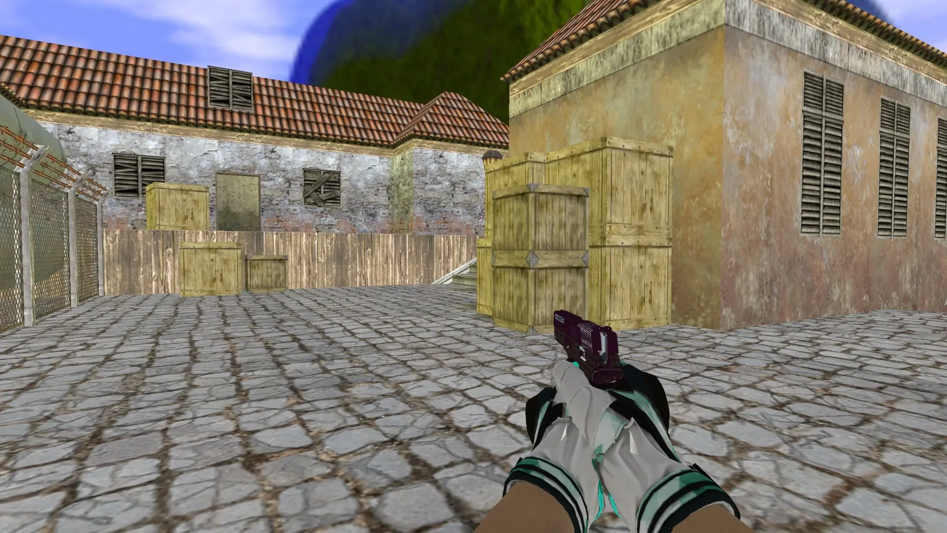 P228 — Moto Gloves Spearmint Pack — de_inferno (first person)
