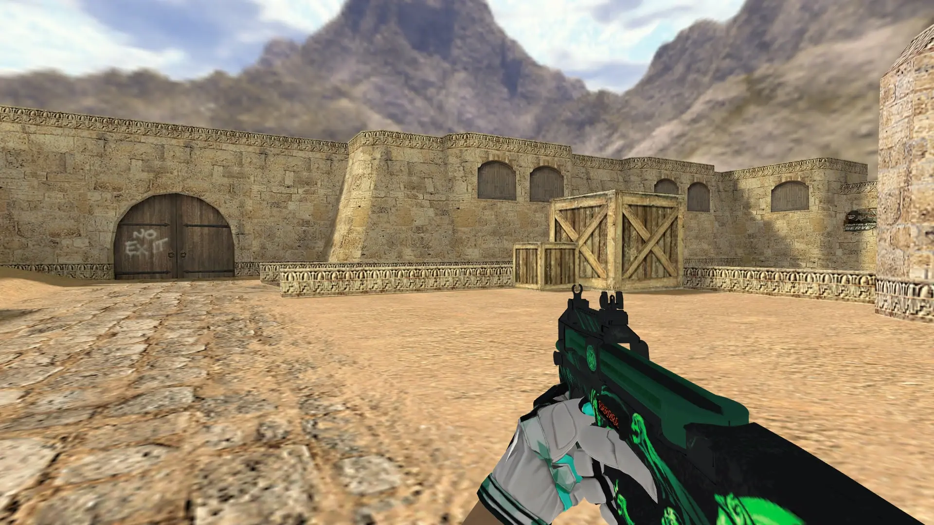 P90 — Moto Gloves Spearmint Pack — de_dust2 (first person)