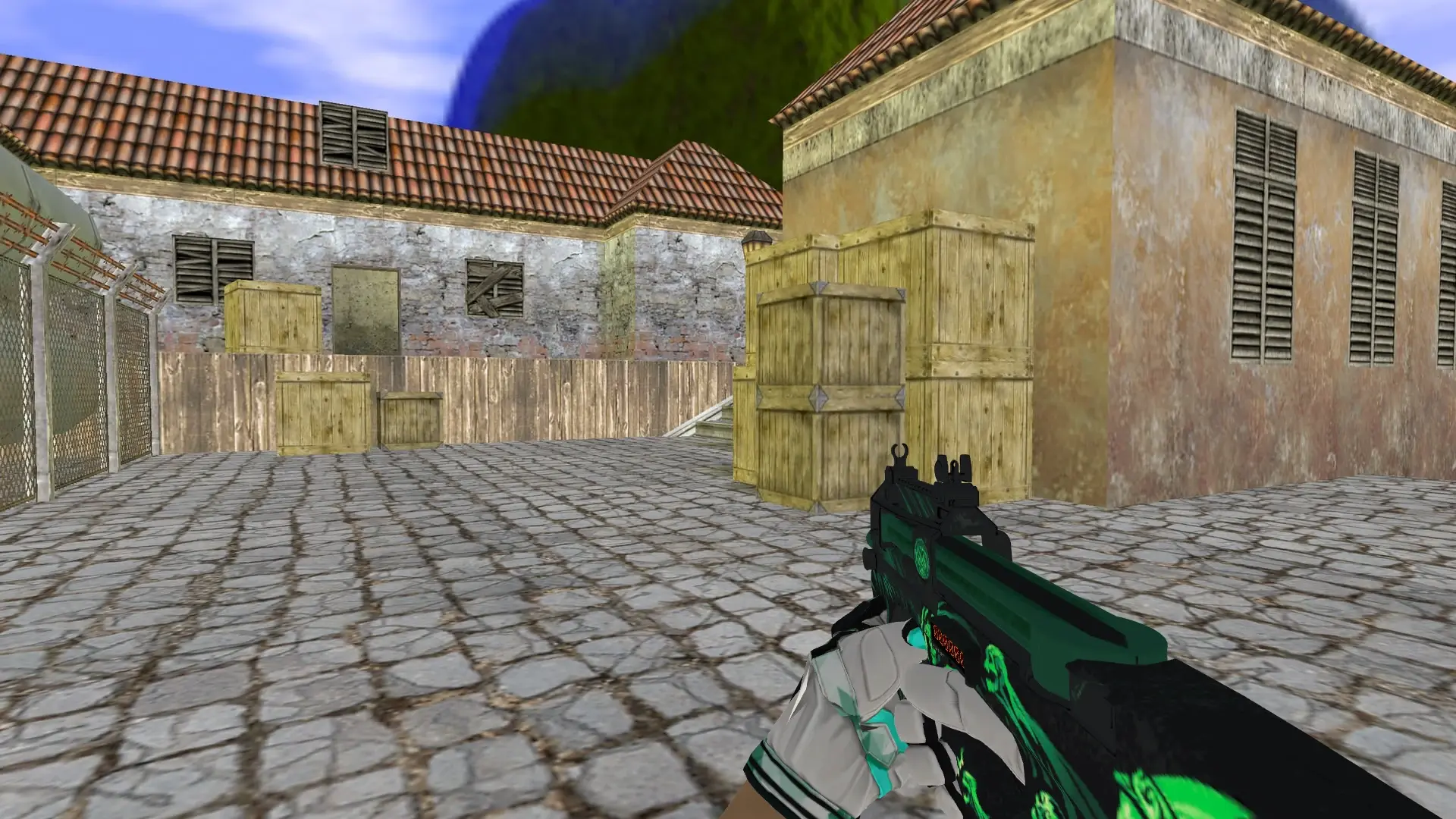 P90 — Moto Gloves Spearmint Pack — de_inferno (first person)