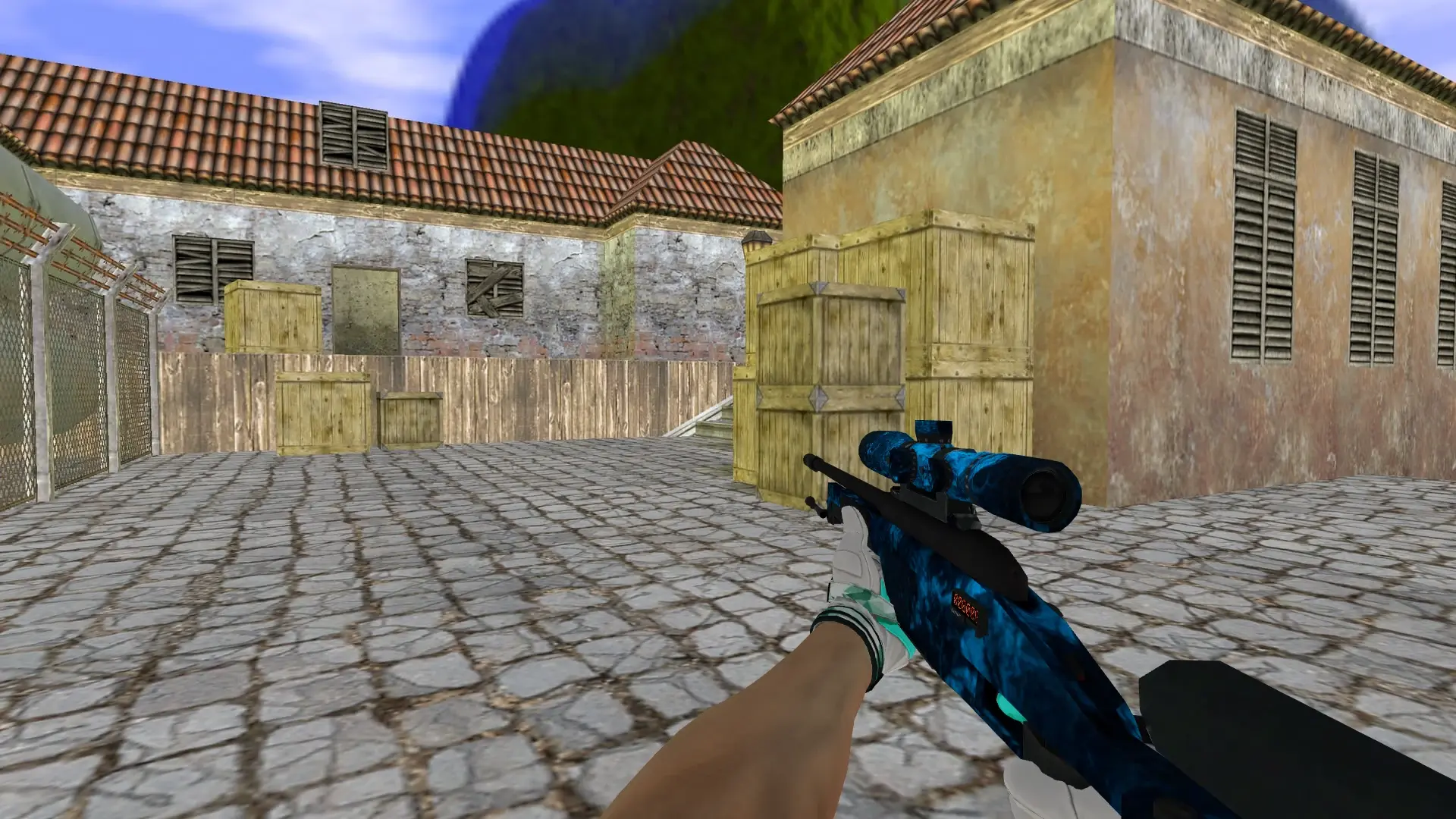 Scout — Moto Gloves Spearmint Pack — de_inferno (first person)