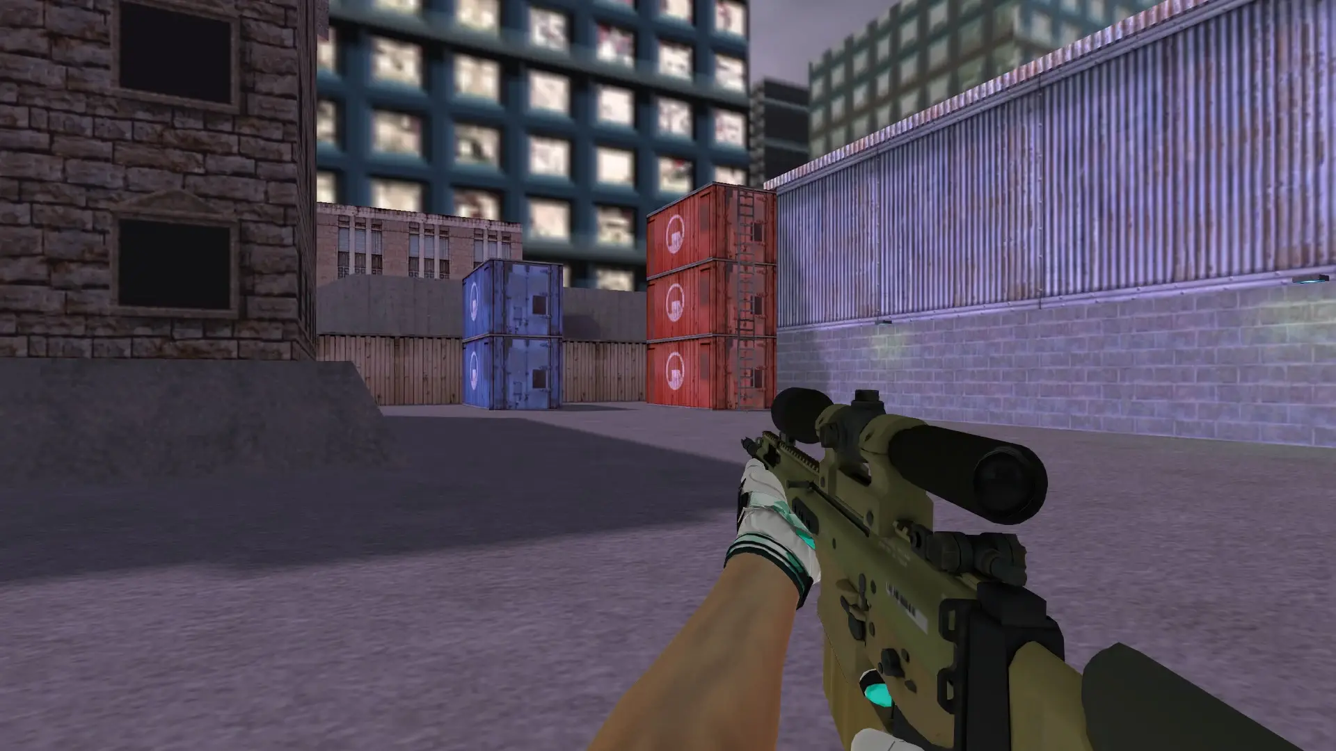 SG550 — Moto Gloves Spearmint Pack — cs_assault (first person)